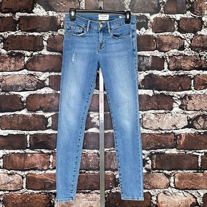 Frame Denim Jeans Le Skinny Jeanne Distressed Size 26